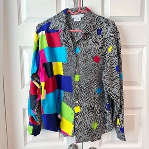 Vintage silk button down blouse